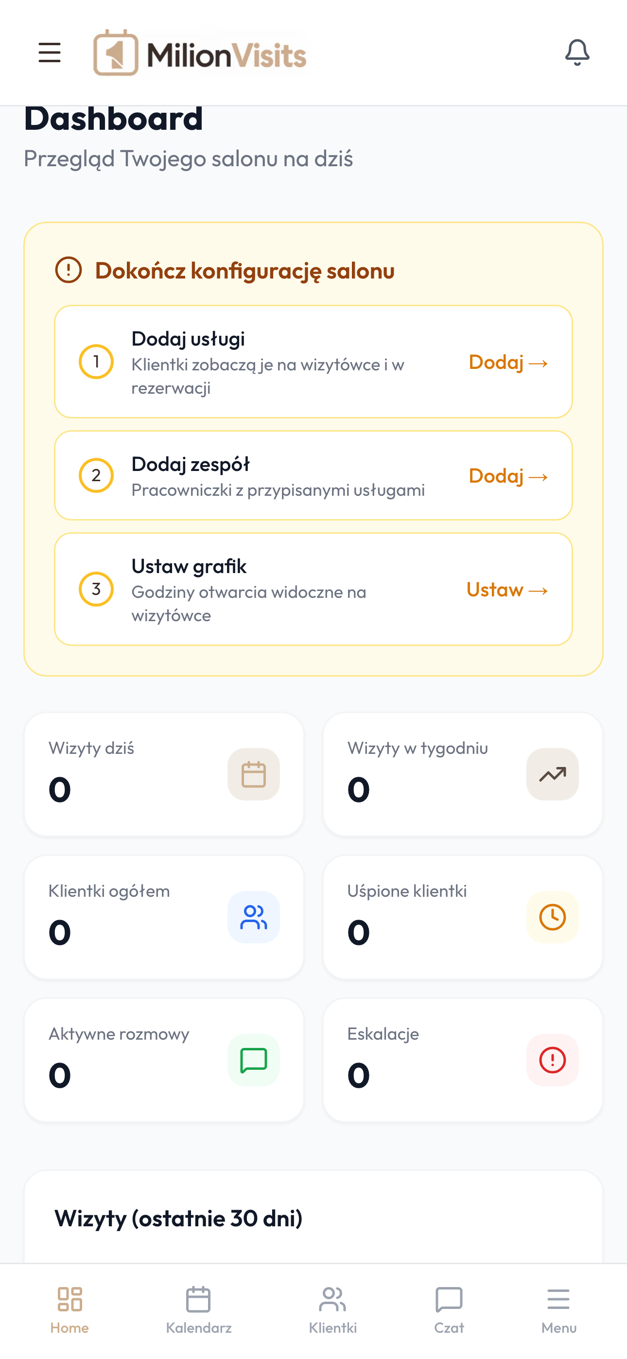 MilionVisits — widok mobilny